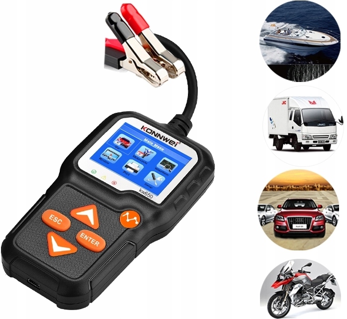 TESTER DO AKUMULATOROW 6V 12V Konnwei KW650 Druk Mark Konnwei