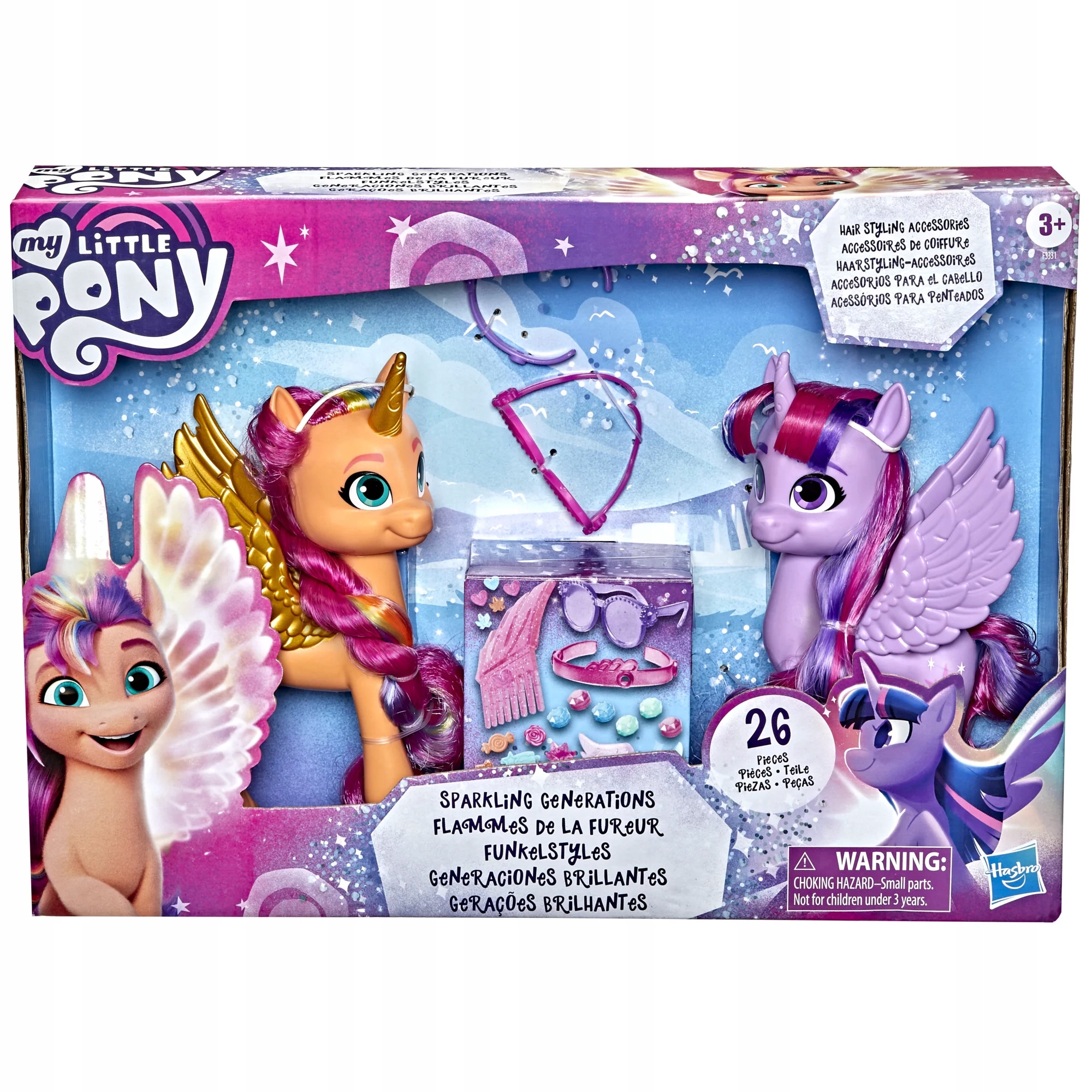My Little Pony 2 figurki SUNNY STARSCOUT I TWILIGHT SPARKLE plus dodatki