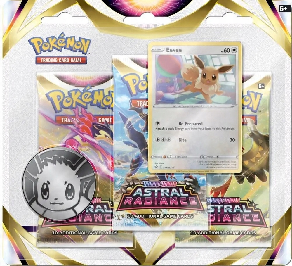 Pokémon Tcg: Sword and Shield Astral Radiance 3-Pack Blister Eevee