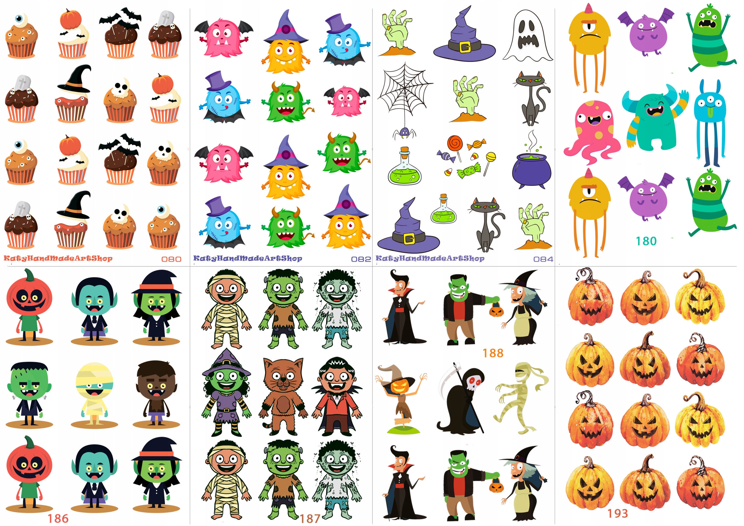 NAKLEJKI HALLOWEEN DLA DZIECI 7,5X10,5 dużo wzorów Kod producenta 03