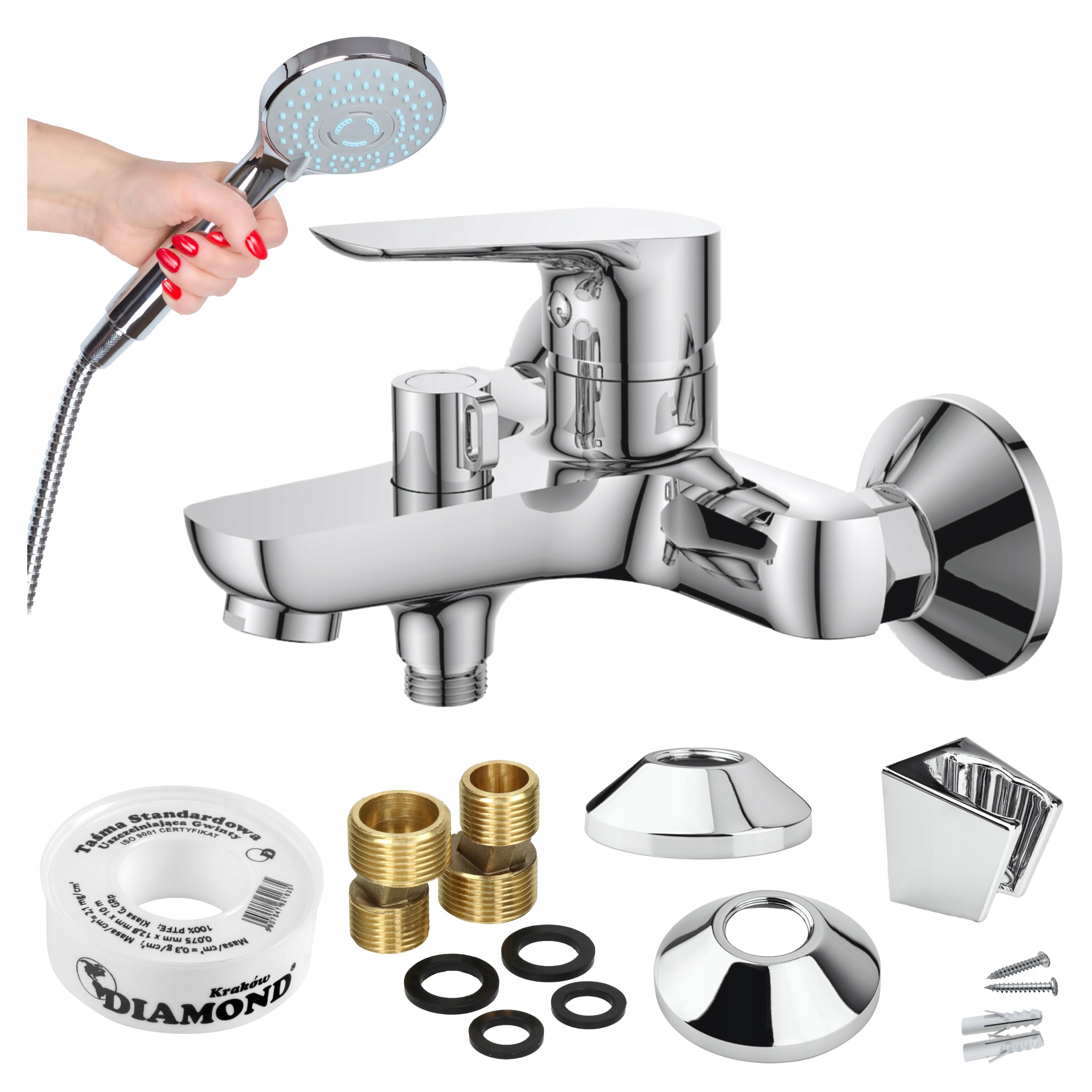 Baterie do koupelny a sprchy Vanová baterie s keramickým přepínačem