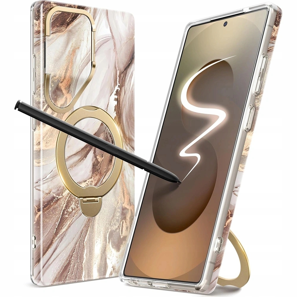 Pouzdro Gviewin pro Galaxy S25 Ultra s MagSafe, mramorová ochrana fotoaparátu