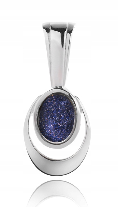 

Srebrny Owalny Delikatny Wisiorek Z Nocą Kairu