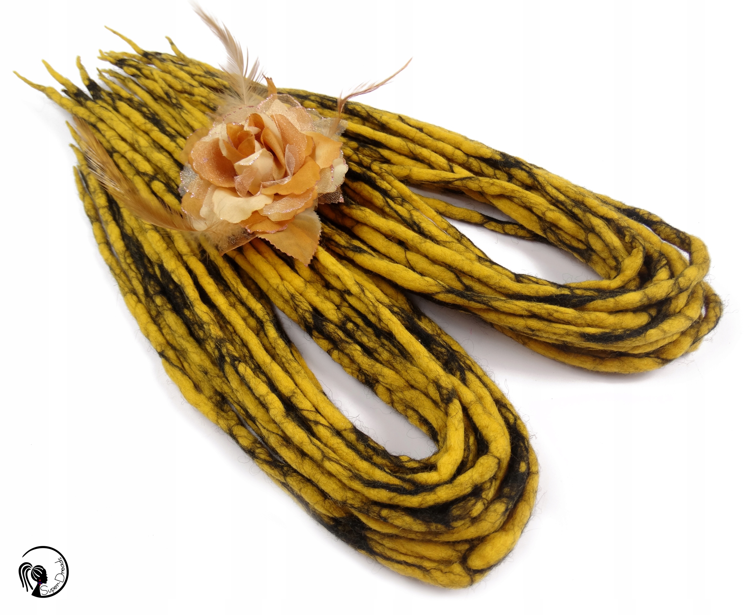 Vlněné pastelky Dredy, žluté, černé, Divoká Včela, 10 kusů