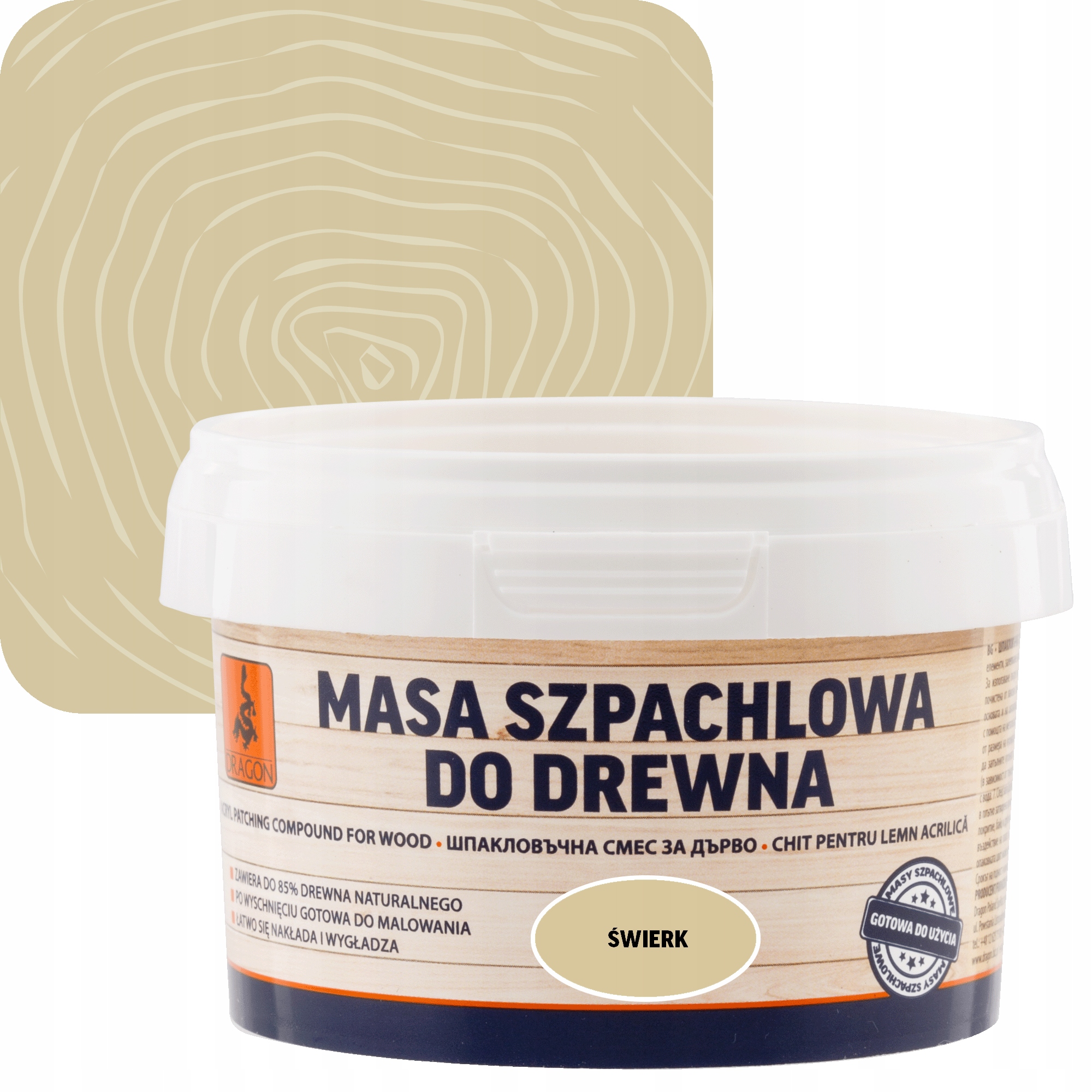

Masa szpachlowa do drewna Świerk 0,25kg Dragon