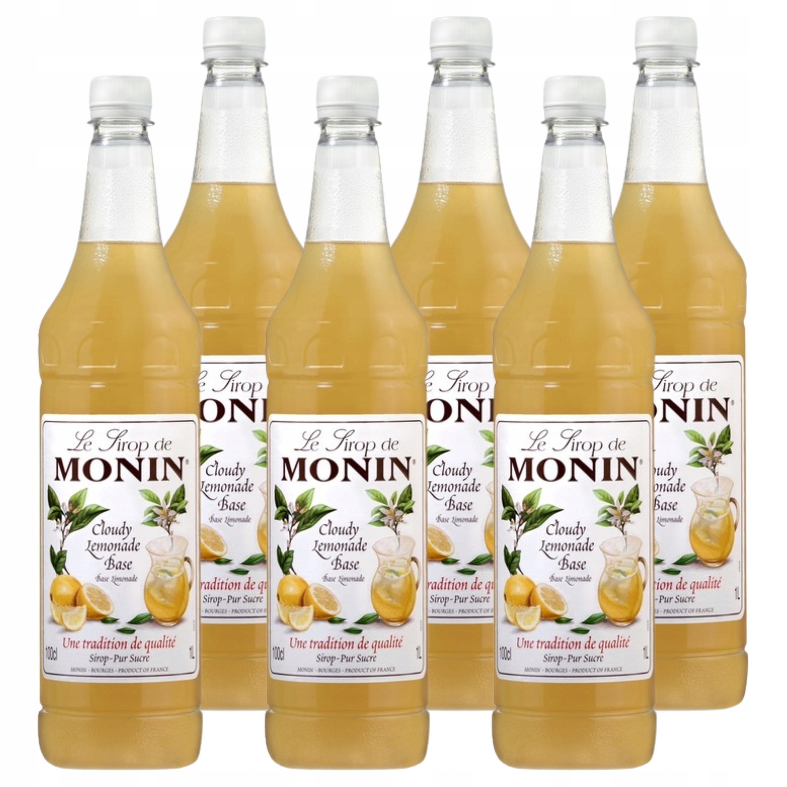 Levně Sada sirupů Monin: 6x Cloudy Lemonade 1 litr koncentrátu na limonádu
