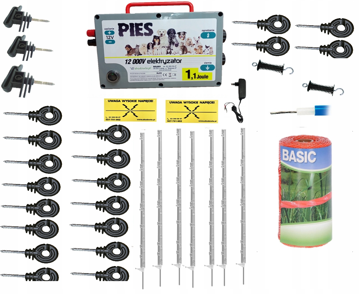 Zestaw Elektryzator Pastuch PIES plecionka