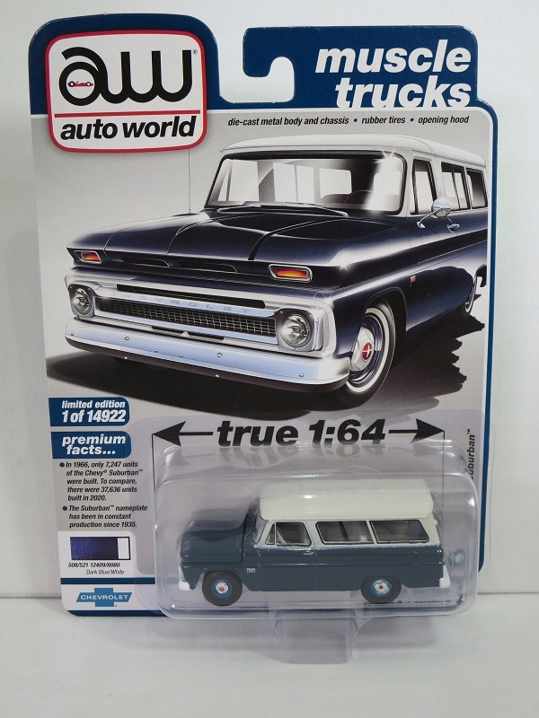 Auto World 1:64 Chevrolet Suburban 66 d.blue white