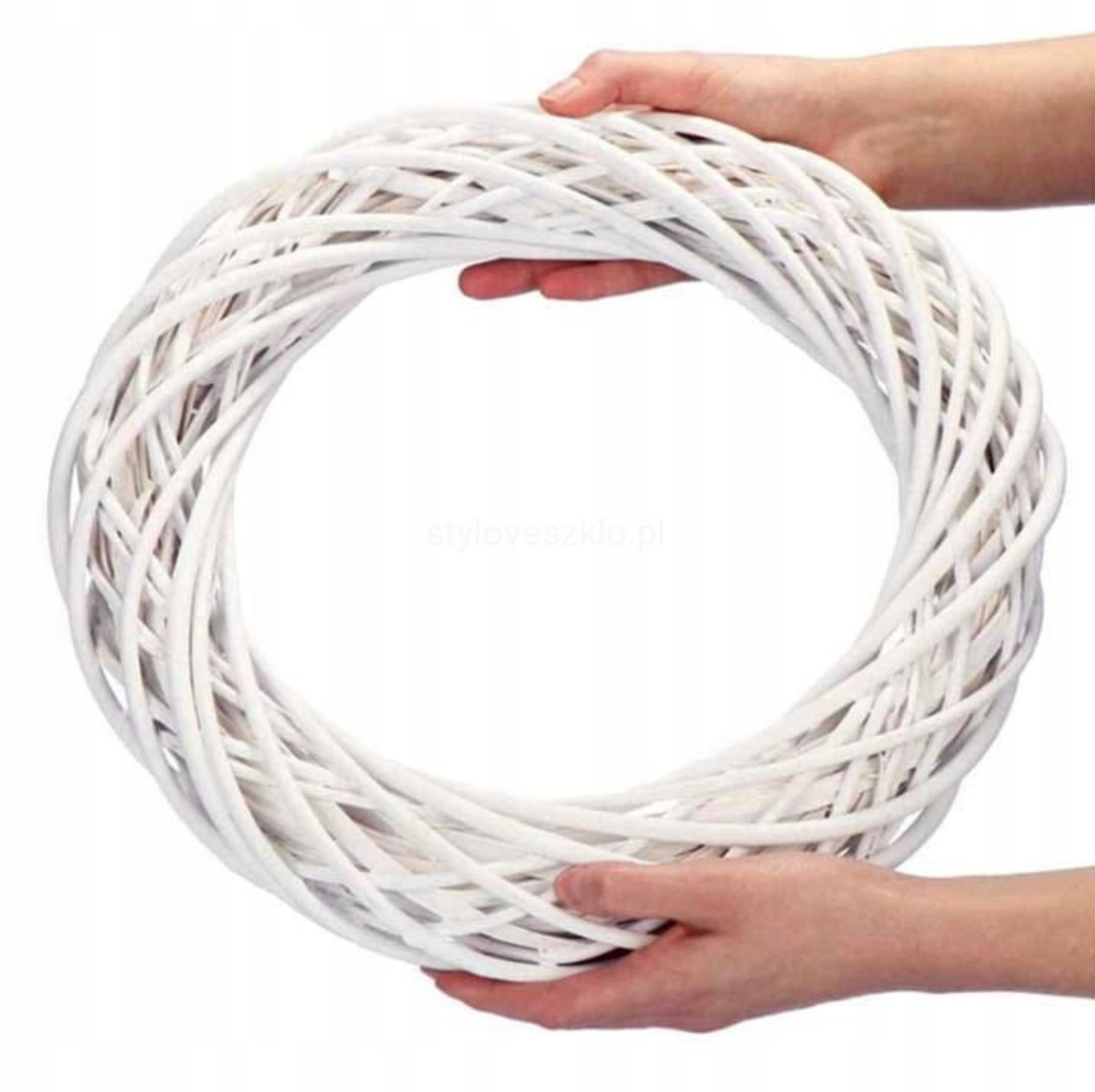

Wianek Wiklinowy Biały 45 cm Wiklina Stroik koło