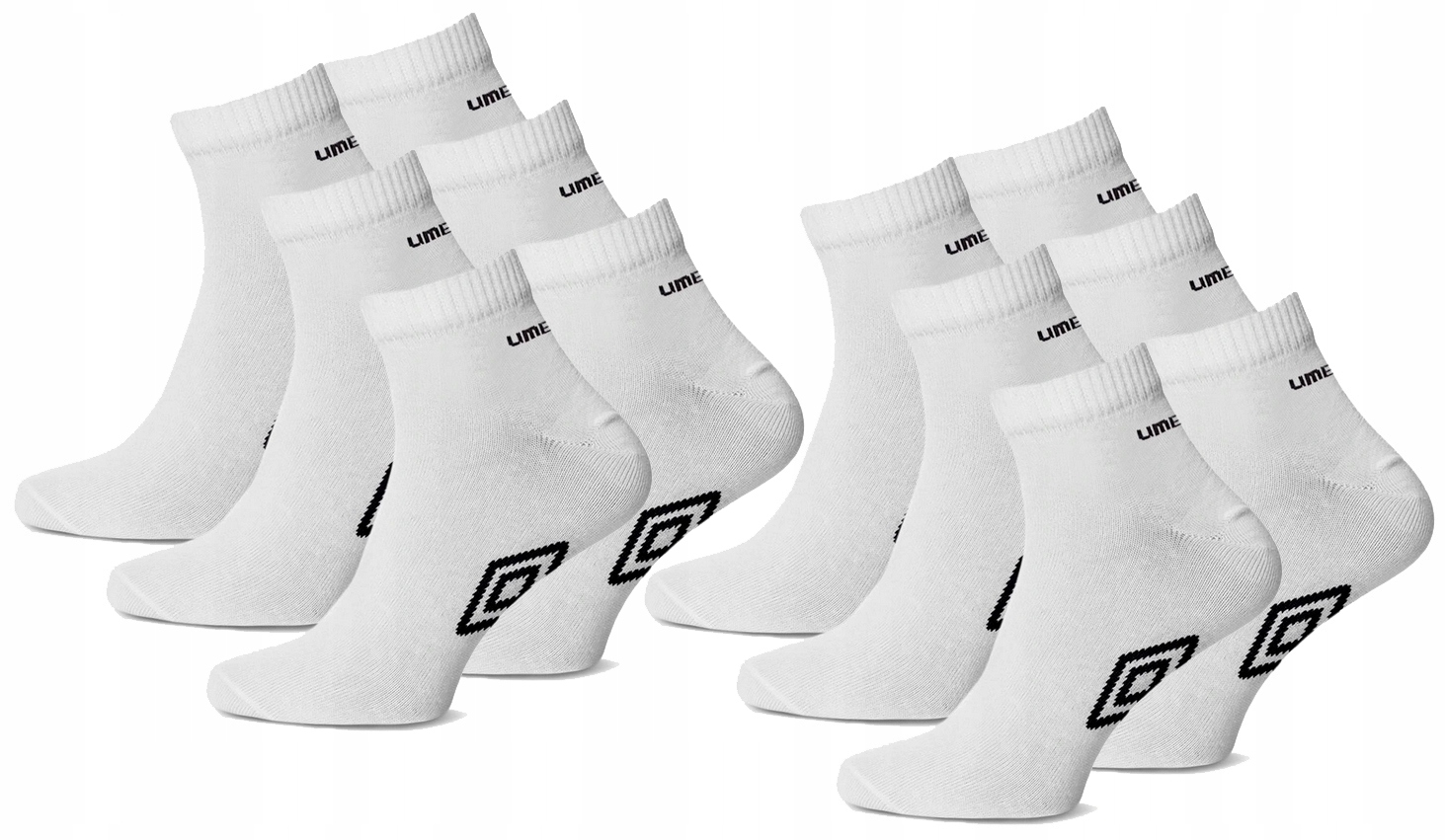 

6 Par Umbro Skarpetki Zakostki Bawełna Białe 39-42