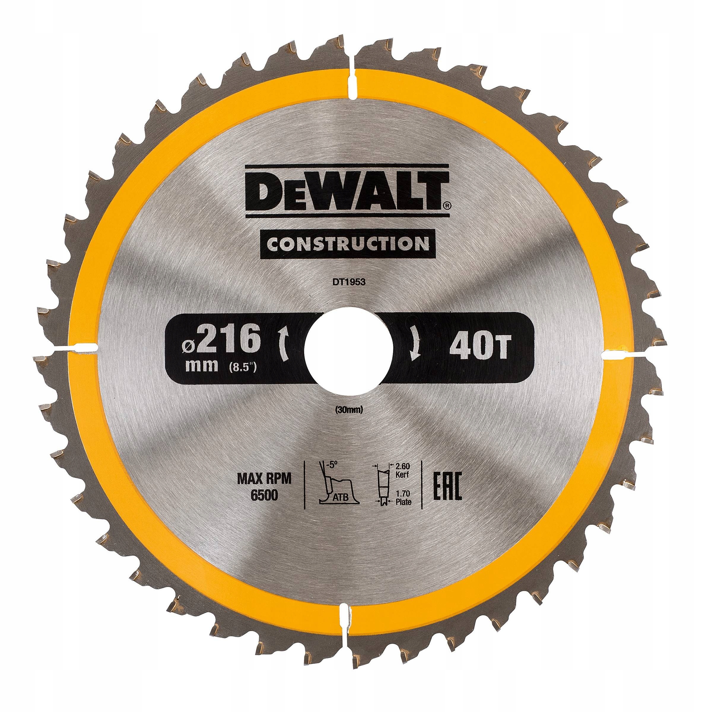 

Tarcza DeWalt do drewna 216x30 mm