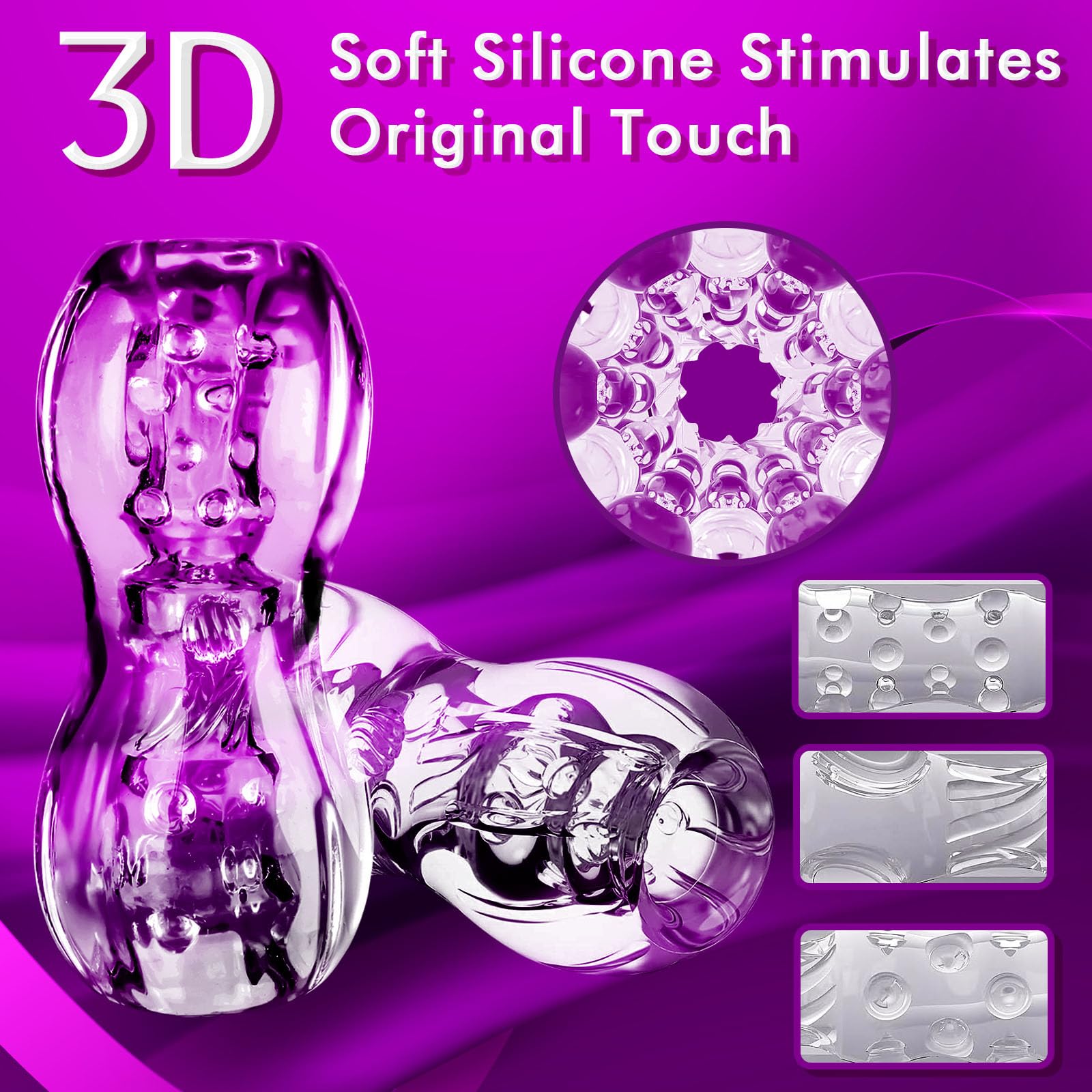 Transparent 3D Realistic Pocket Vagina Male Masturbator Toy — miniatura 3