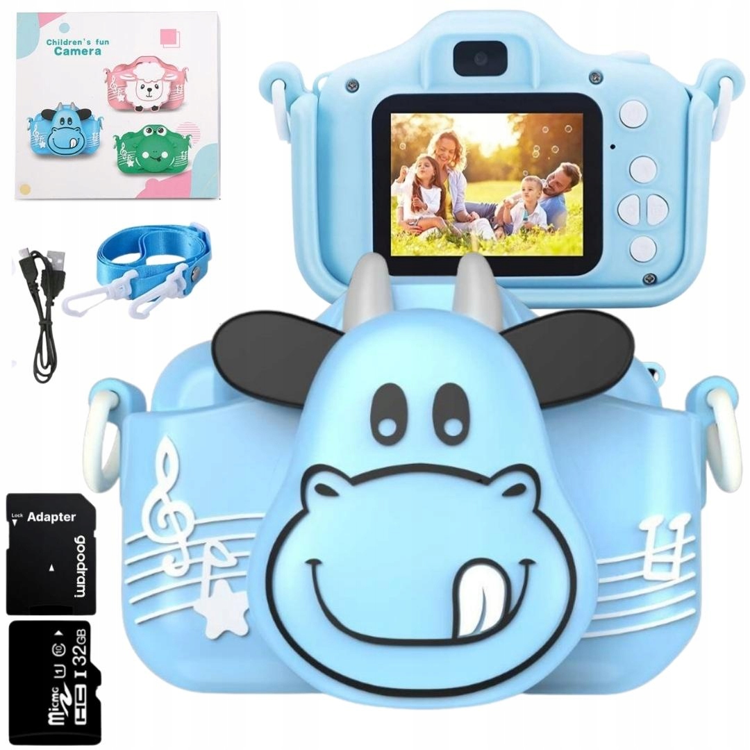 

Aparat Dla Dzieci Kamera Krówka 40Mpx Karta 32GB