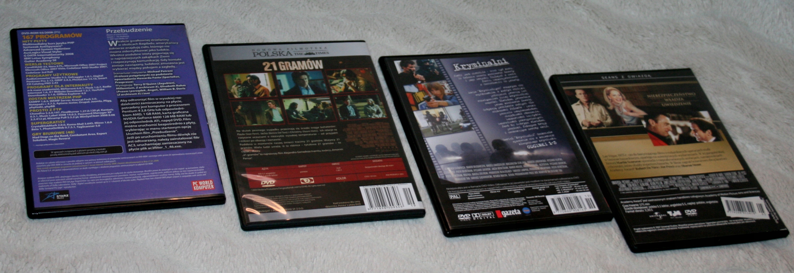 HIT ZESTAW KRYMINAŁ SCIENCE FICTION 4 PŁYTY DVD Nośnik płyta DVD