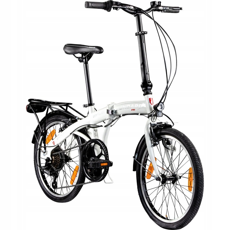 Skládací kolo ZF20 Speed, 20 palců, nosnost 120 kg, bílé
