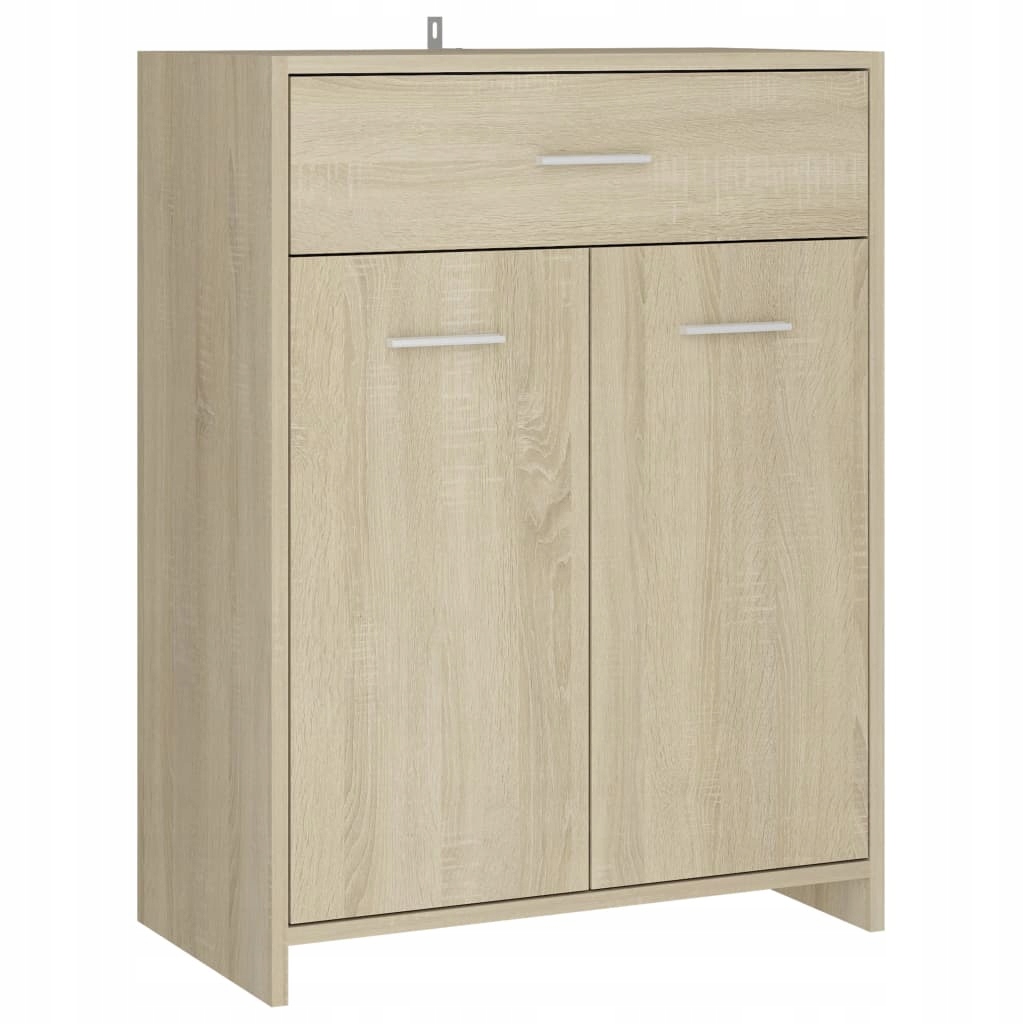 Szafka Łazienkowa Stojąca 60X33X80 CM Dąb Sonoma Komoda Do Łazienki