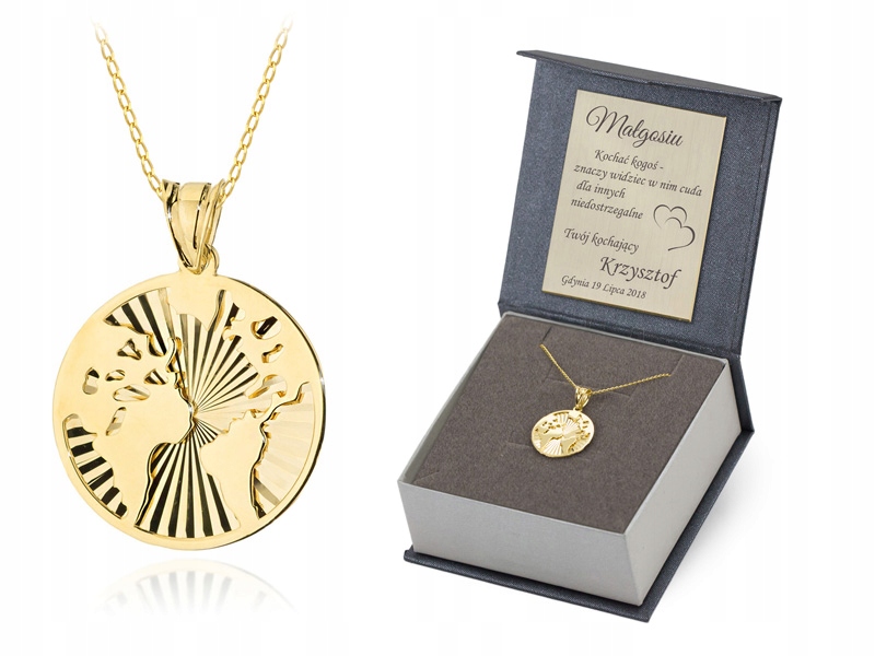 Zlatý Náhrdelník 585 Celebrita Mapa Světa +gravírování