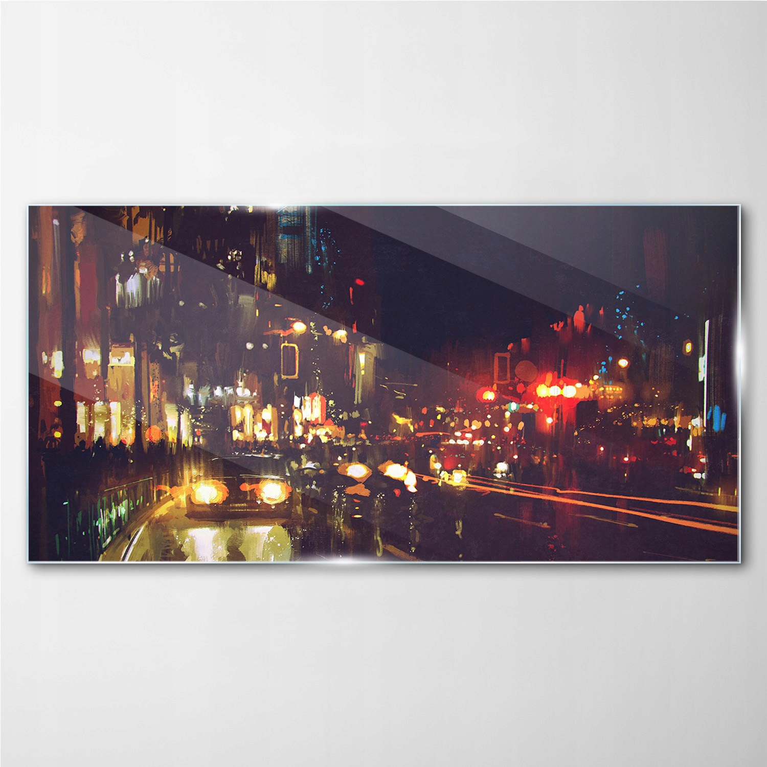 

Foto obraz szklany Miasto noc droga czarny 120x60