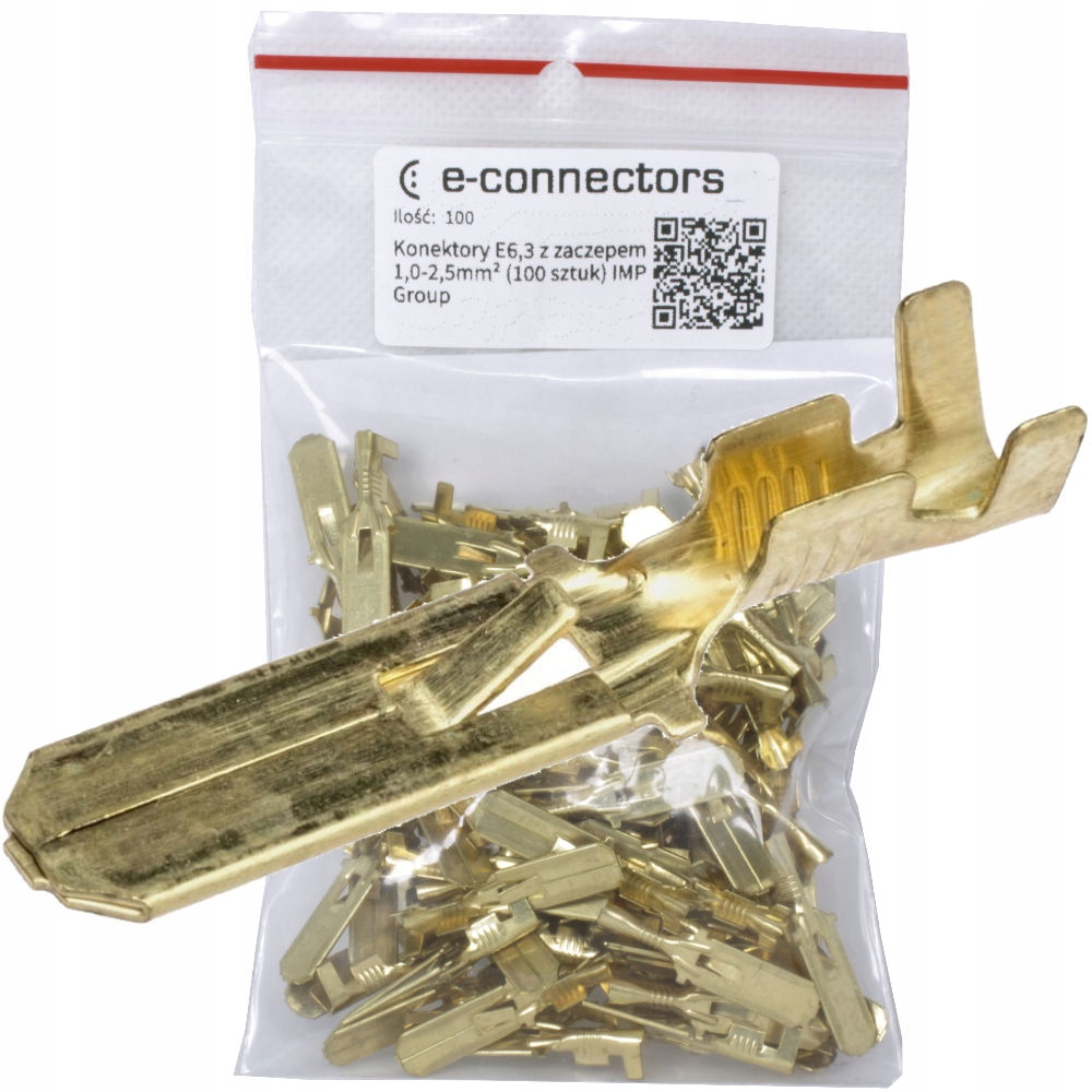 Konektory E6,3 z zaczepem 1,0-2,5mm² (100 sztuk) Imp Group