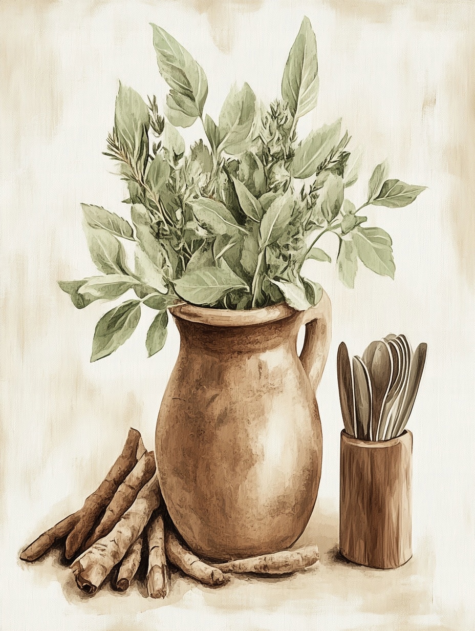 Obraz Na Plátně Canvas Kuchyně Džbán Bylinky Koření Vintage 60x80