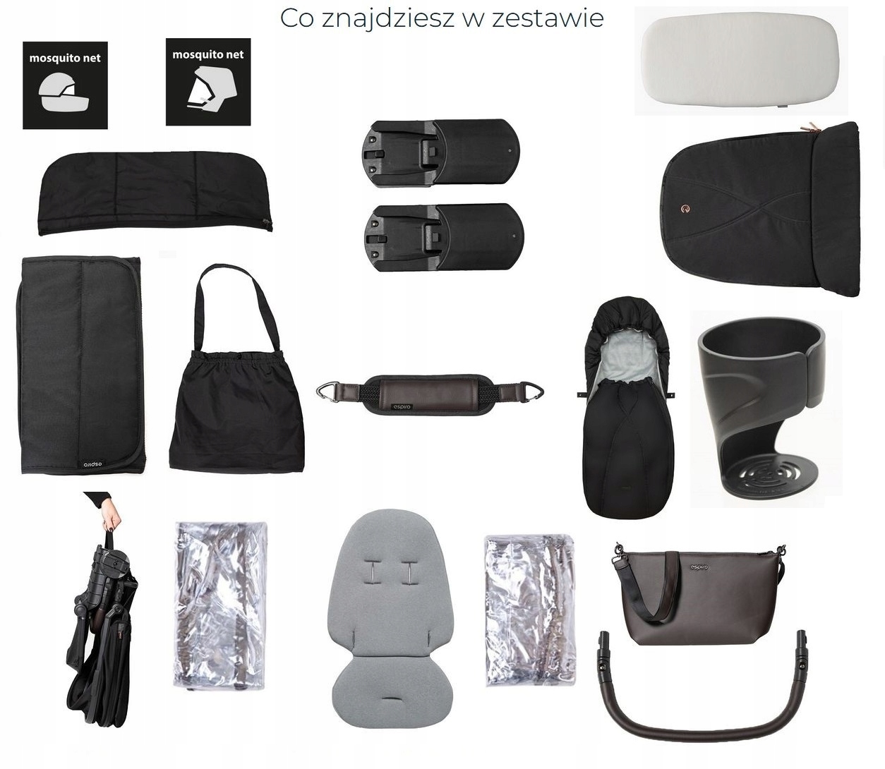 ESPIRO MILOO WÓZEK 4w1 209 CHARMING TOUCH BUZ PRO BAZA OBROTOWA 360 Kolor odcienie brązu i beżu wielokolorowy