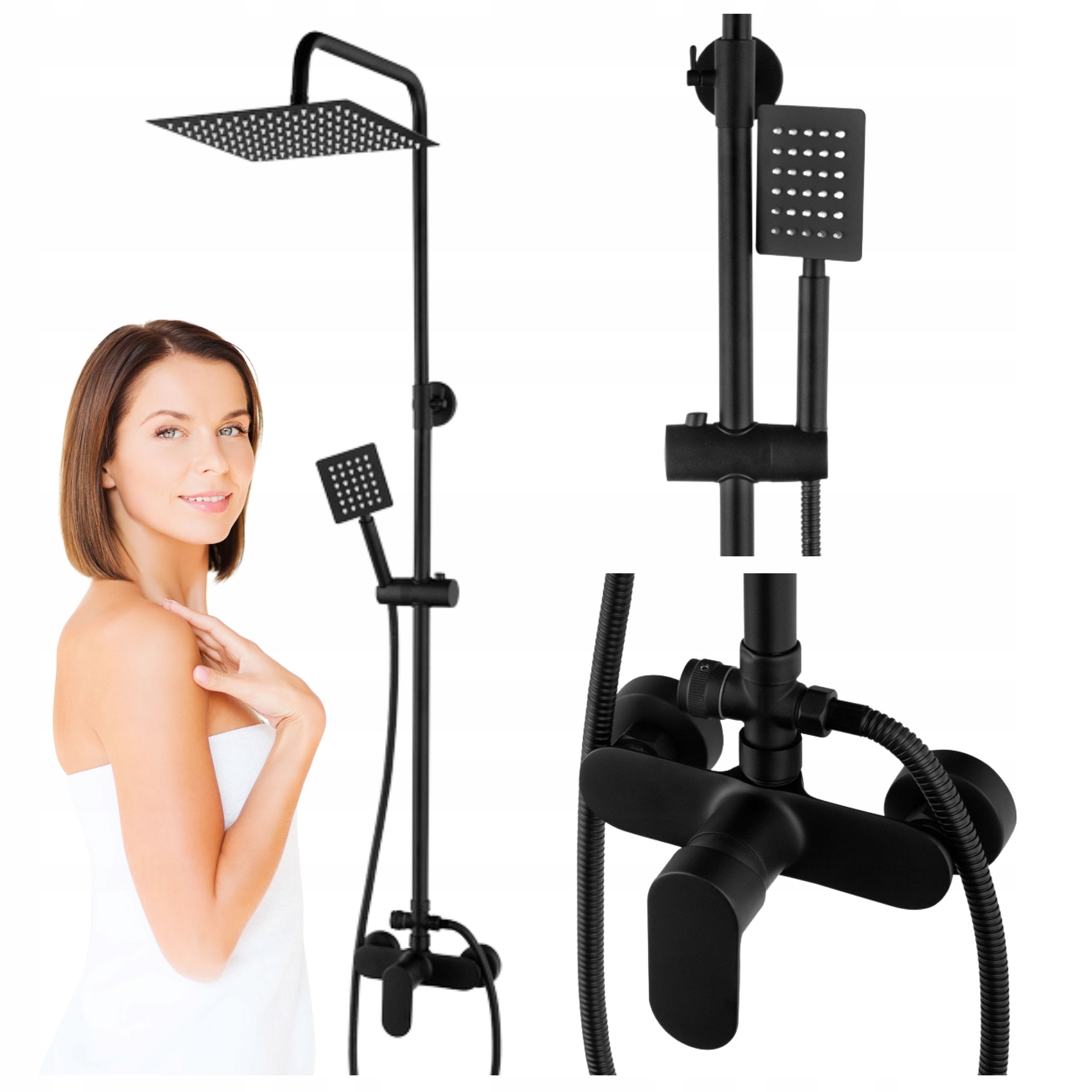 Sprchový Set Na Omítku Černý