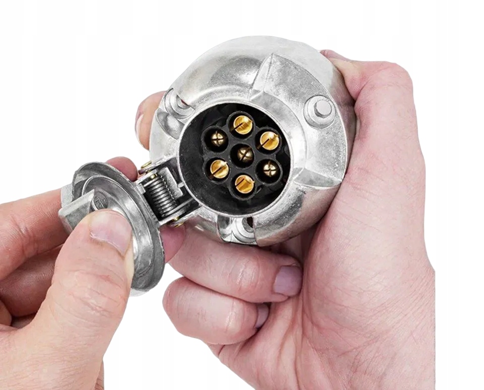 Gniazdo Aluminiowe 7 Pinowe Haka Holowniczego +podkładka Gumowa Osłona