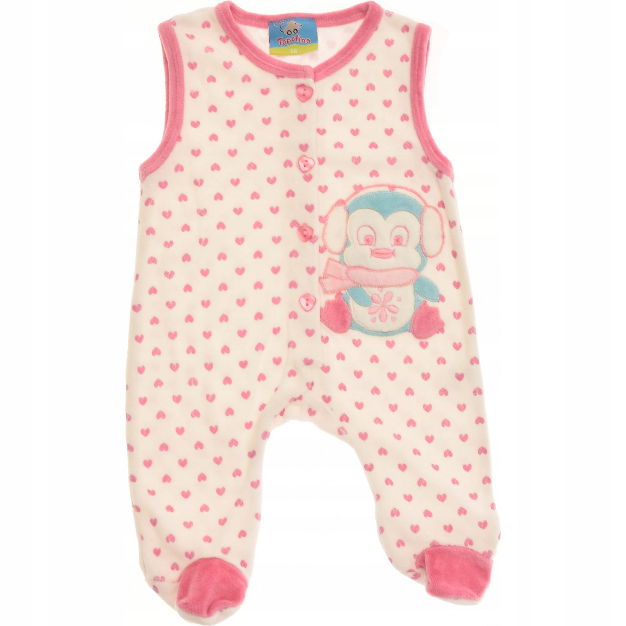 TOPOLINO śpiochy dziewczęce Welurowe Pingwin 56 nowe