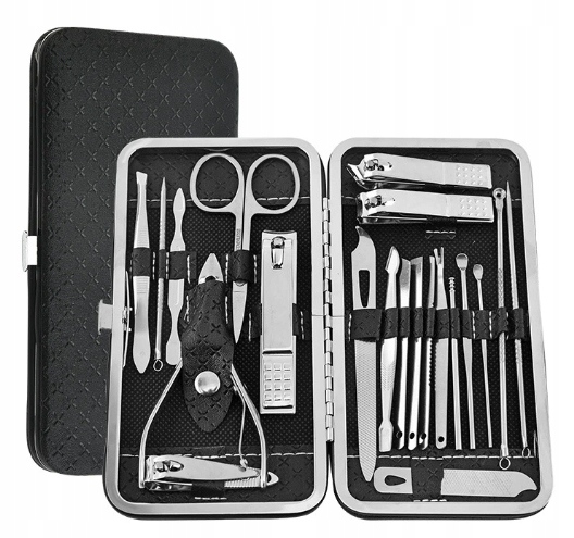 Zestaw, przybornik do manicure. 20 elementów INOX