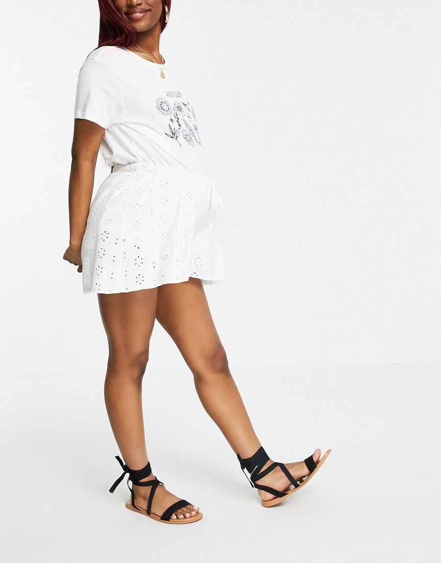 MATERNITY DAMSKIE KRÓTKIE SPODENKI BIAŁE 40 RNM