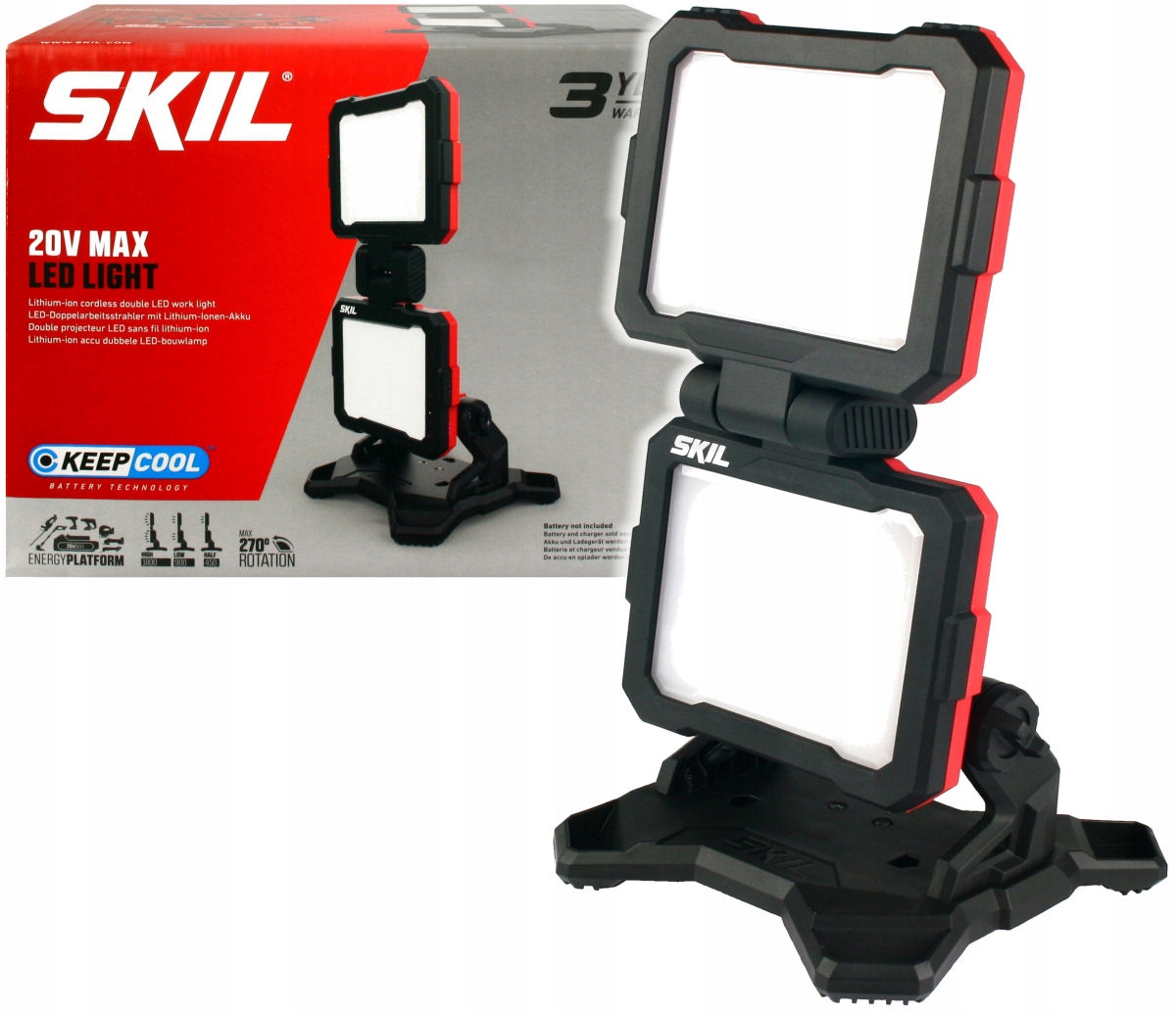 

Podwójna Lampa Akumulatorowa 2xLED 20V Skil