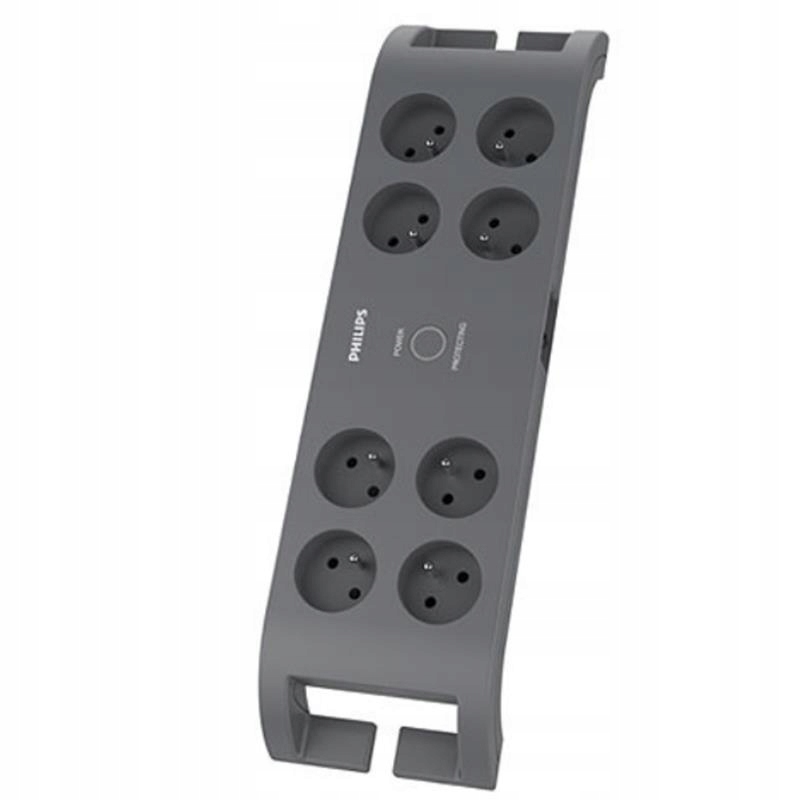Philips Listwa Przepięciowa 8 Gniazd 2M Szara 16A