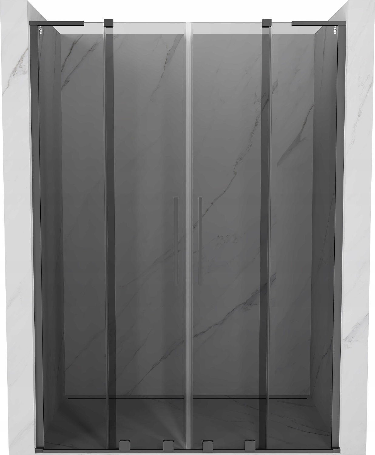 Mexen Velar L Duo Drzwi Prysznicowe Rozsuwane 150 CM Grafit Gun Metal