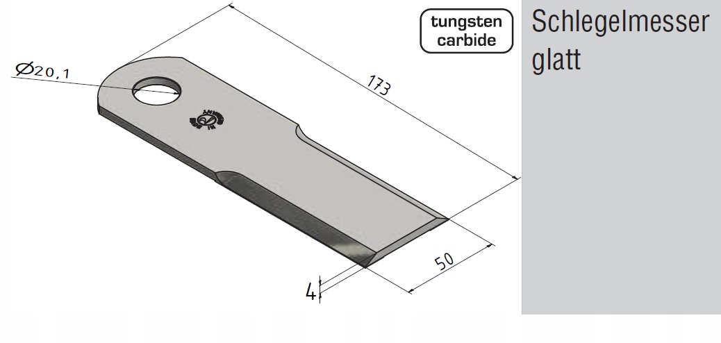 Nůž drtiče Mws Germany potažený wolframem Claas 553860