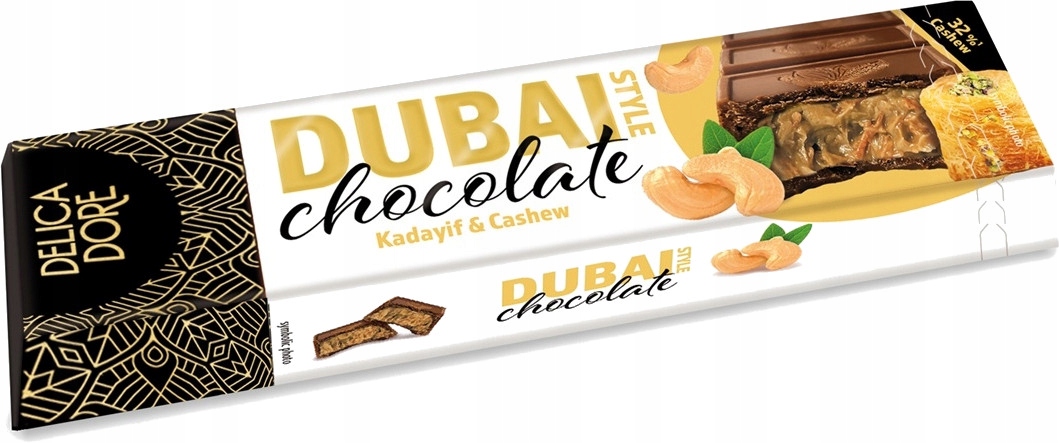 Levně Čokoláda s náplní z kešu ořechů a kataifi 70 g 24 ks