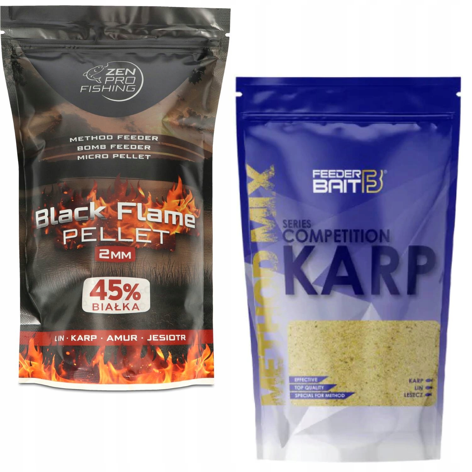 Zestaw Zen Pro Fishing Black Flame Pellet Competition Karp Feeder Bait