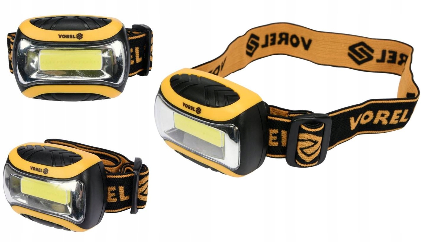 LATARKA CZOŁOWA COB LED CZOŁÓWKA 3xAAA LEKKA VOREL