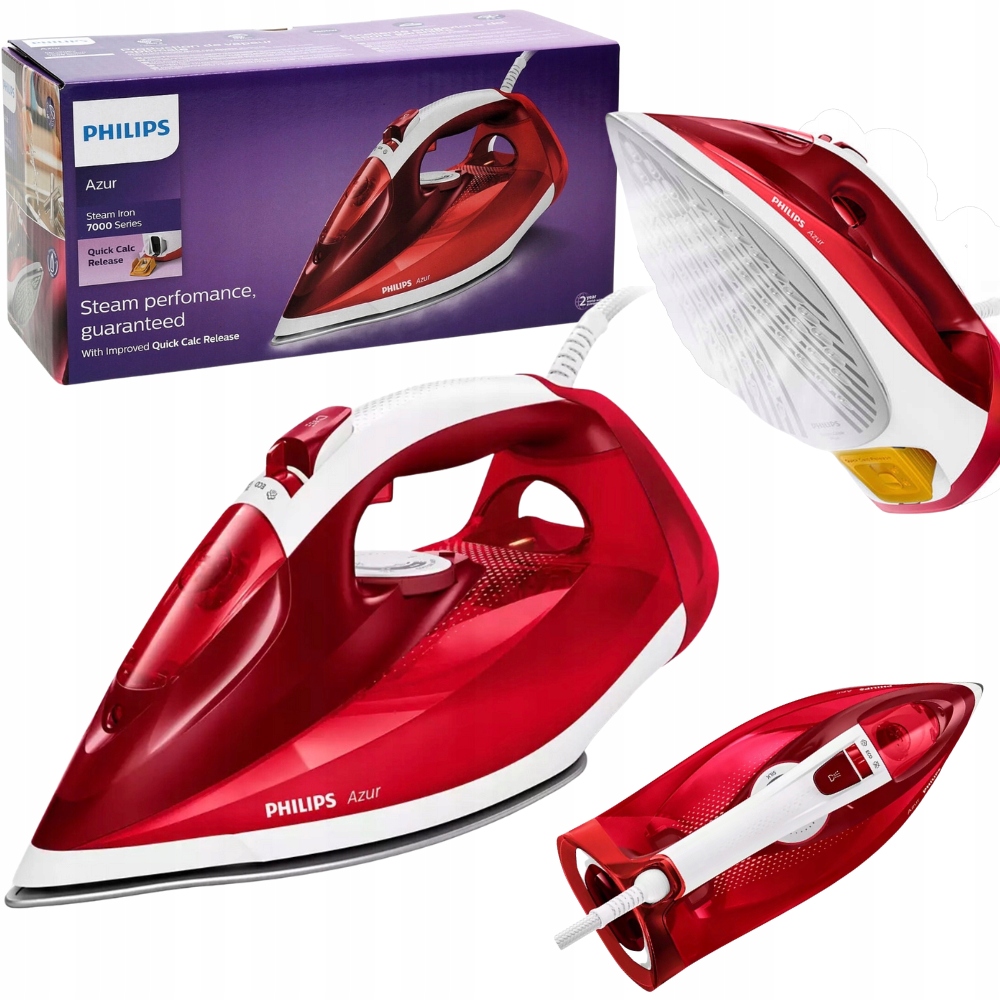 ŻELAZKO PHILIPS AZUR Z FUNKCJĄ STRAŻAK BARDZO MOCNE STEAMGLIDE GC 4542/40