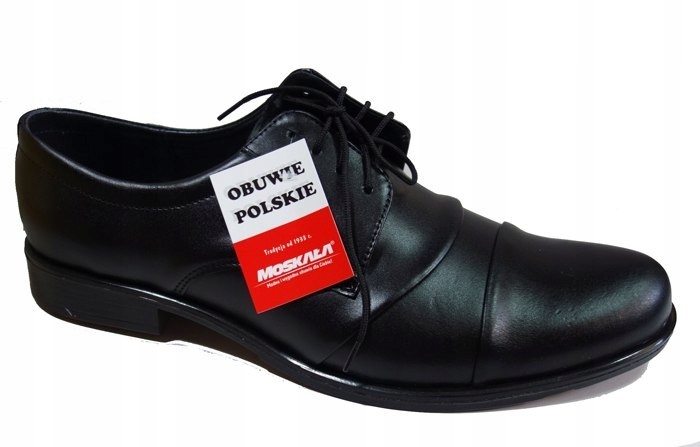 Skorzane Buty Meskie szerokie Tęgosć H Czarny 41
