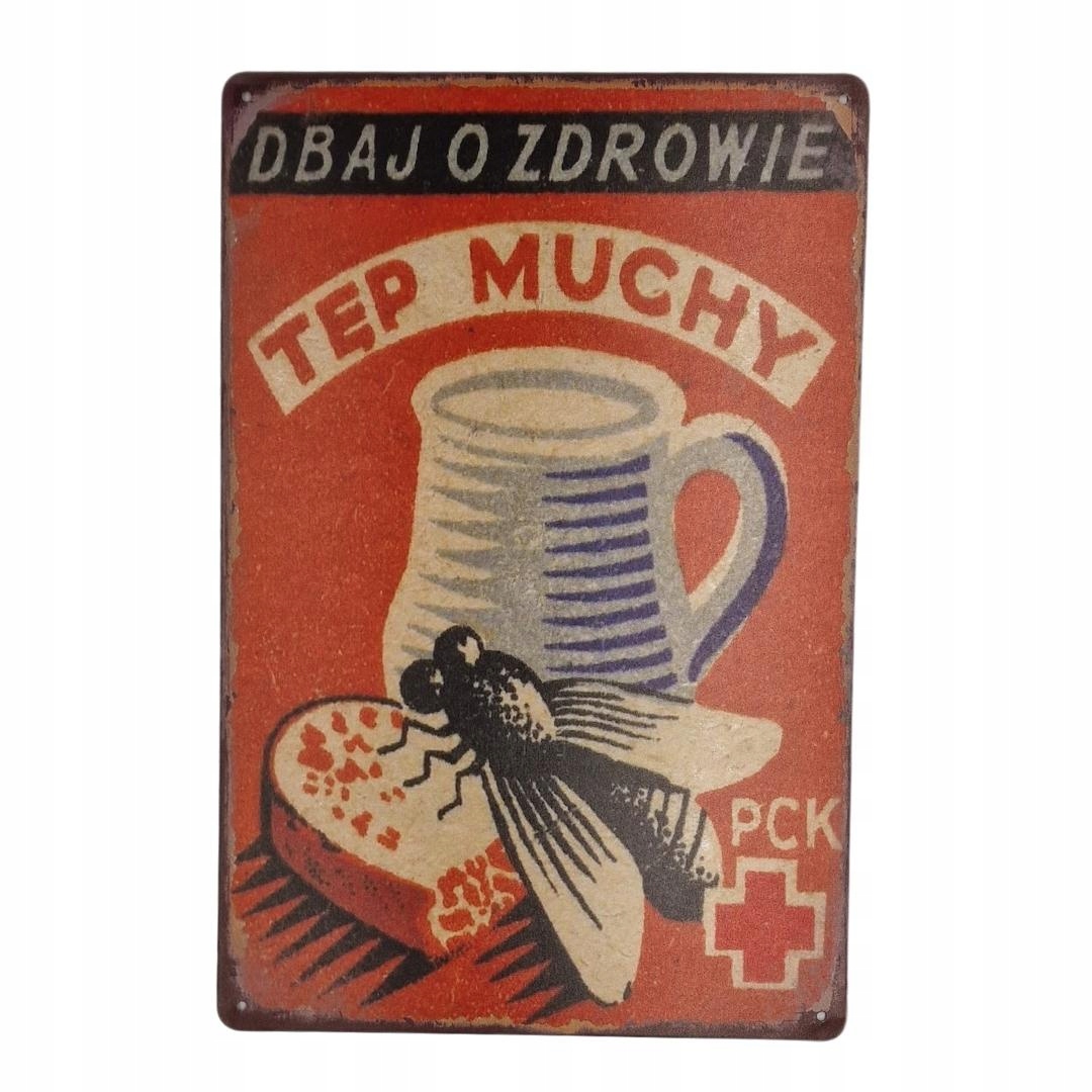 

Tabliczka Ozdobna Blacha Vintage Retro Tęp Muchy