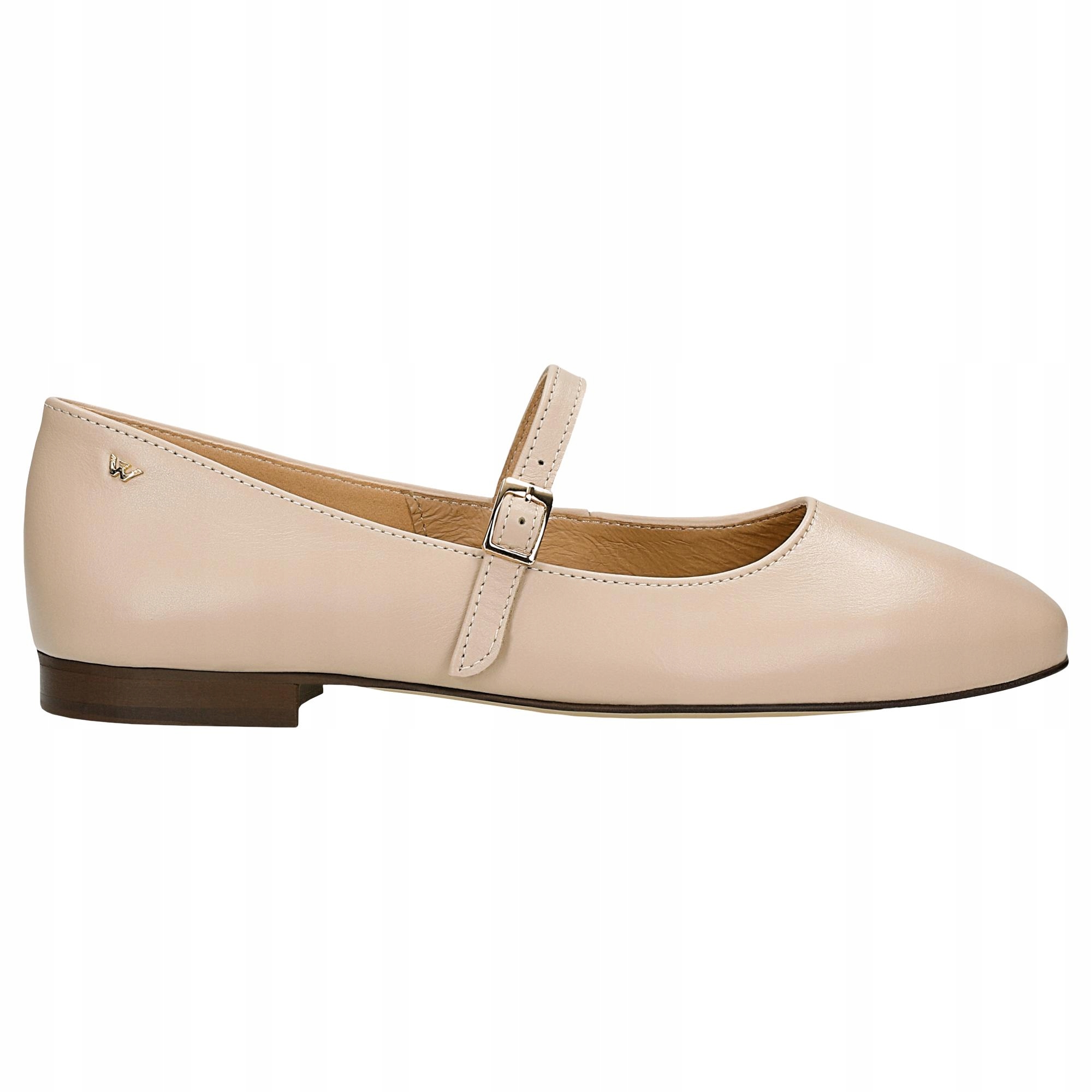 Baleríny béžové s ozdobným páskem Wojas vel.