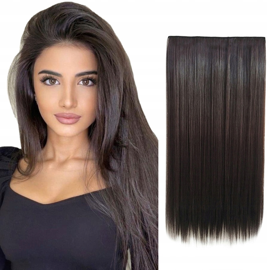 

Naturalne Włosy Doczepiane 60CM Clip In Brązowy