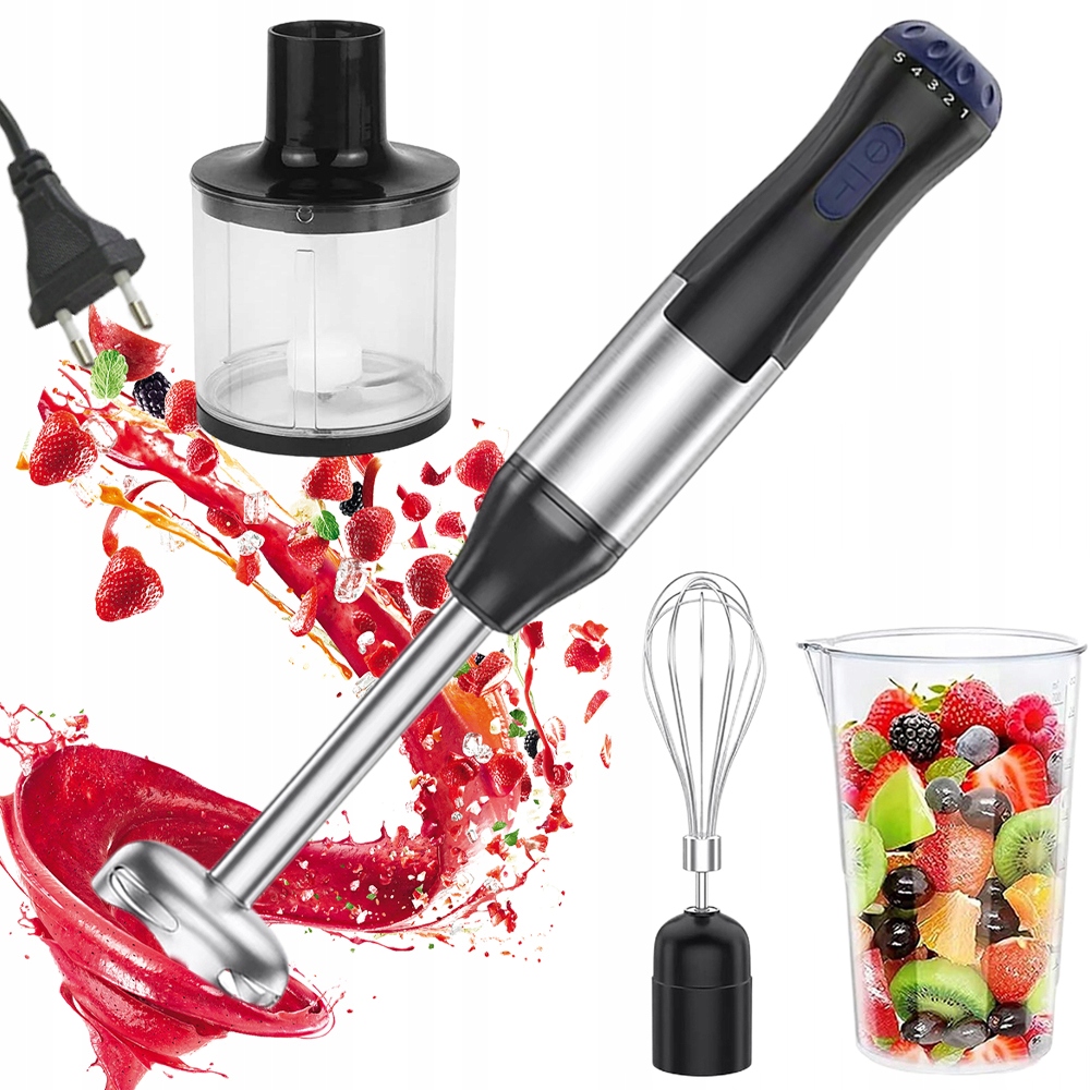 4V1 Ergonomický Ruční Mixér 1000W 5 Rychlostních Stupňů Turbo Režim