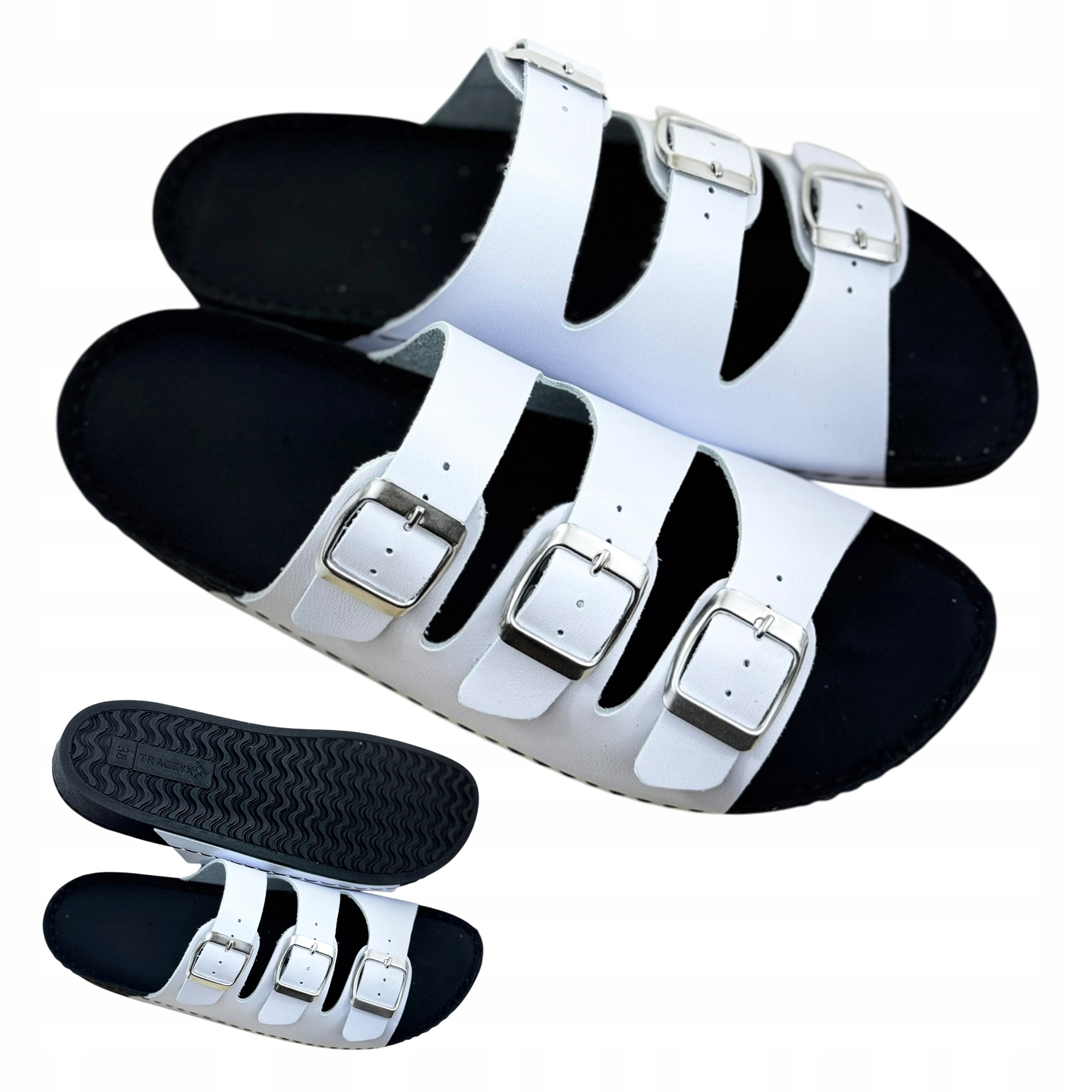 Kožené Nazouváky Lehké Nastavitelné Bílé Profilované Výrobce vel. 41