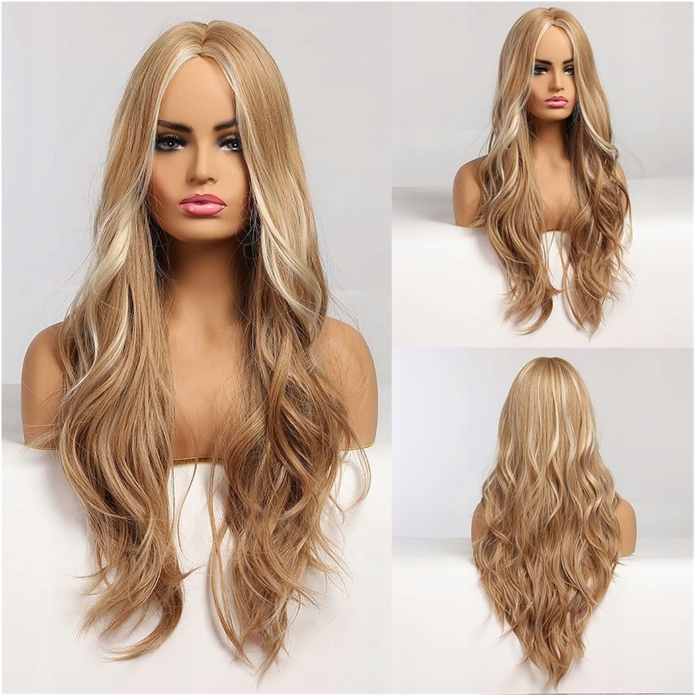 Paruka vlasy dlouhé syntetické blond Haircube 65-70 cm pramínky vlny