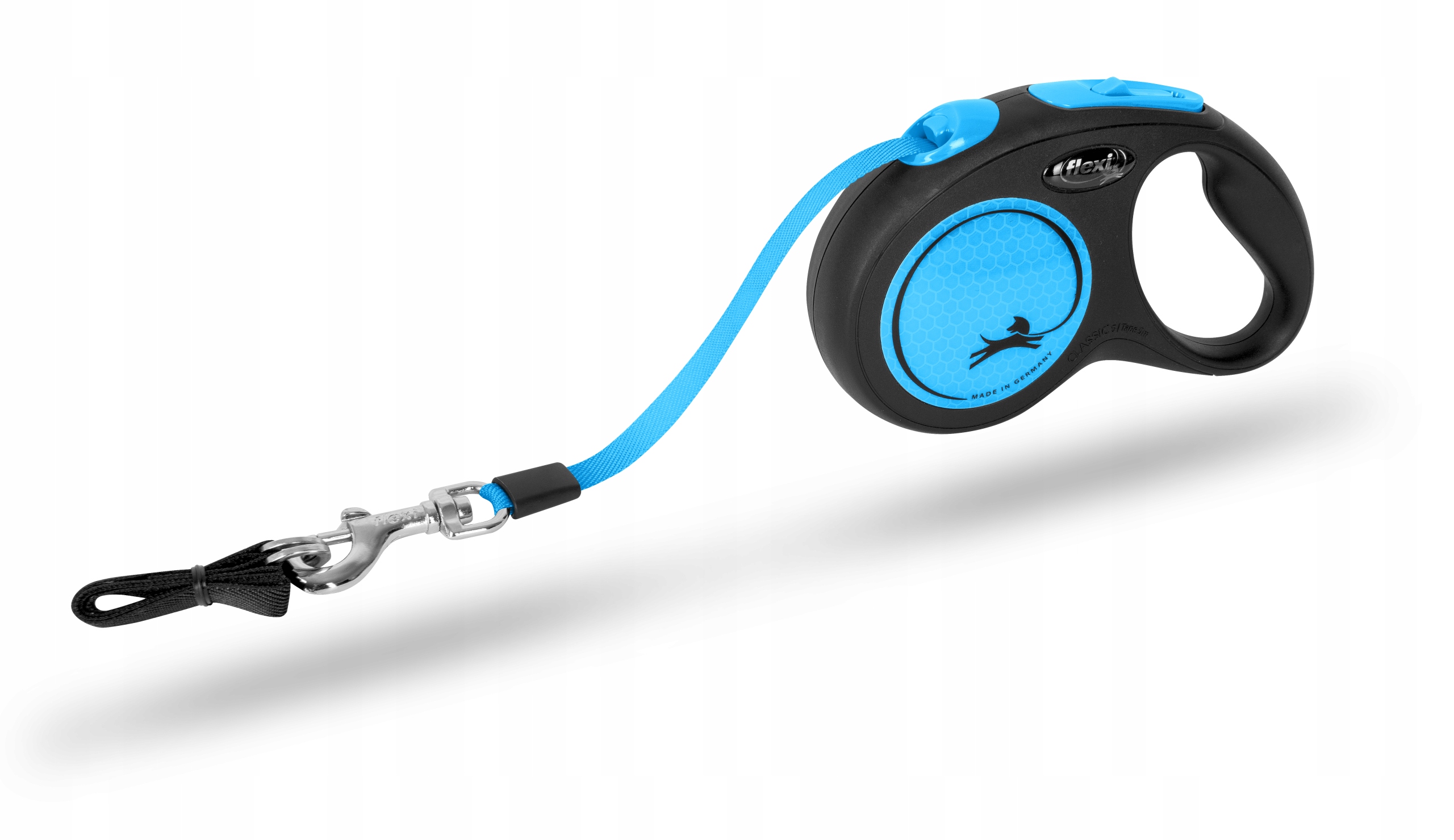 Levně Flexi nové neonové automatické Vodítko pro psy s páskou, modré, 5 metrů