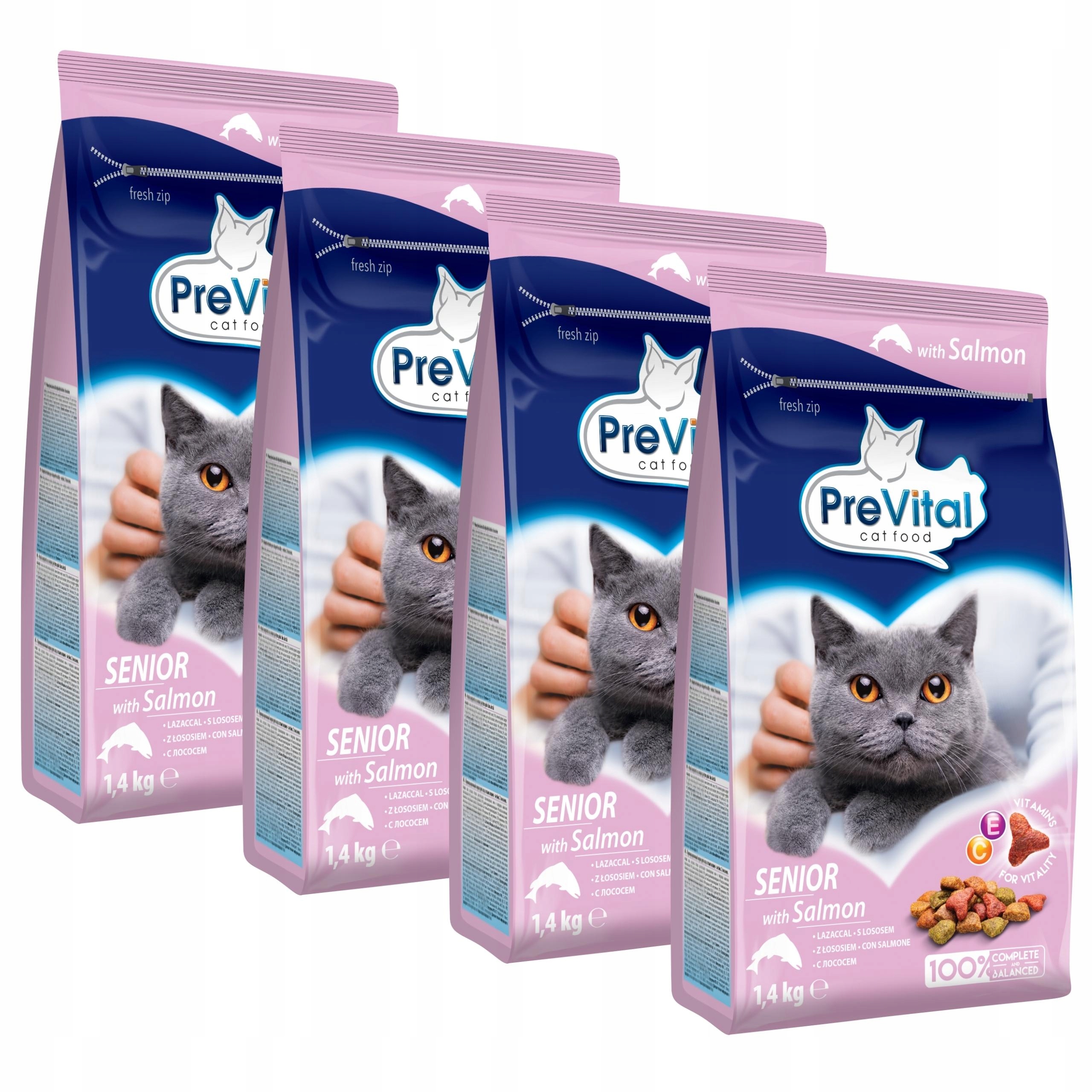 Levně Krmivo Krmivo Pro Starou Kočku 1,4 Kg X 4 Prevital Losos