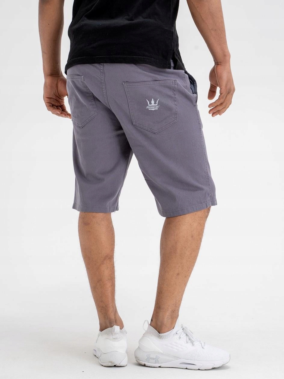 Krátké Kraťasy Látkové šortky na gumičce Šedé Jigga Wear Crown M