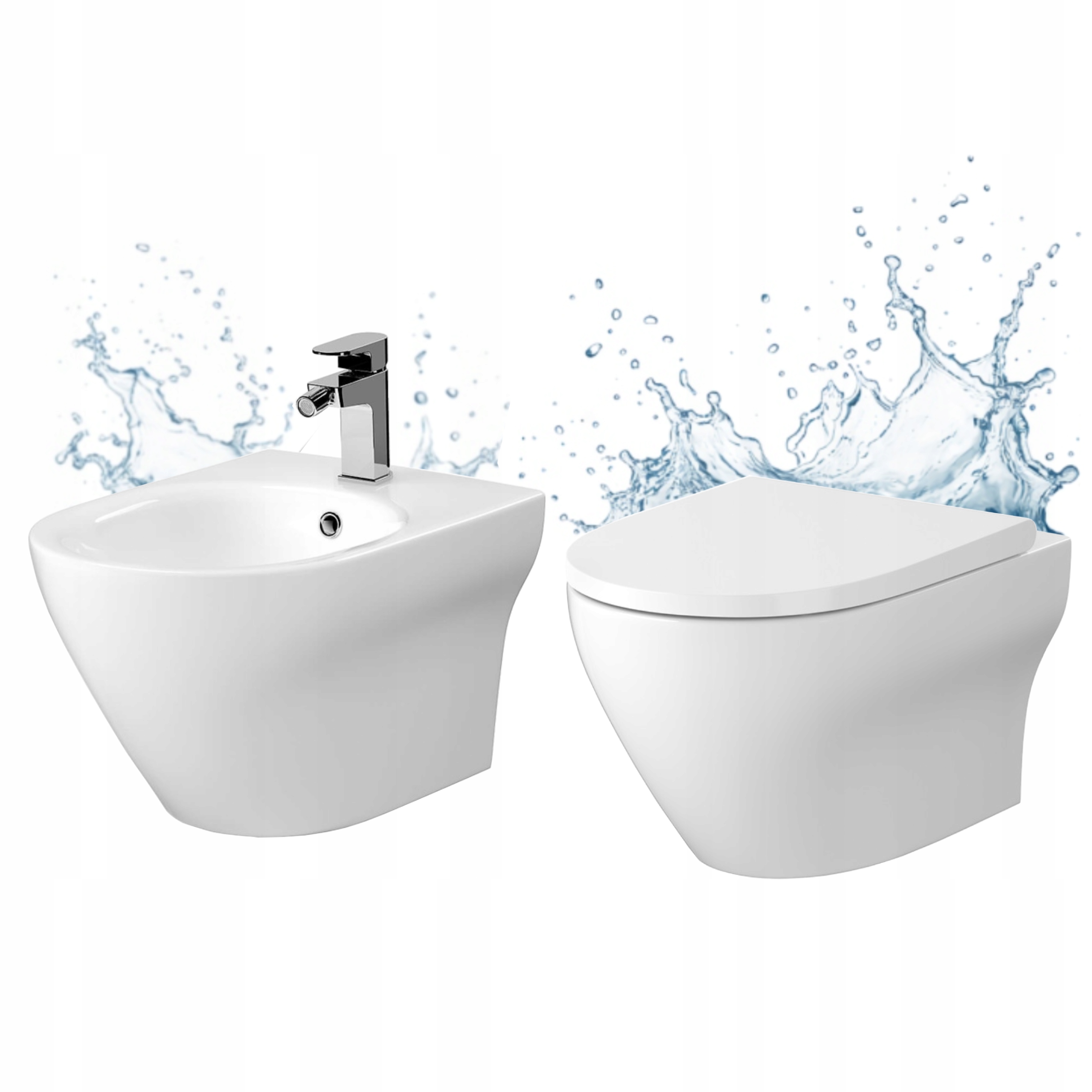 Sada Wc mís bezrantová vířivá Bidet závěsný Cersanit larga pro oval
