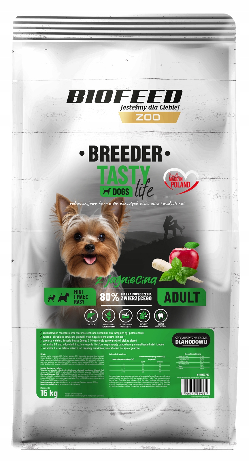 Tasty Dogs Life Breeder Adult Mini & Small z Jagnięciną 15kg